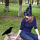Шляпа ведьмы черная с проседью. Шляпы. Мягкие сказки Леси Текучевой (empatik). Интернет-магазин Ярмарка Мастеров.  Фото №2