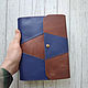 A5 leather notebook with a brown and blue button, Notebooks, St. Petersburg,  Фото №1