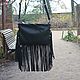 Order Shoulder bag leather Fringe black. Katorina Rukodelnica HandMadeButik. Livemaster. . Classic Bag Фото №3