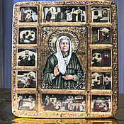 Икона Богородица Троеручница деревянная икона подарок особый