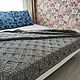Knitted plaid of large knitting for men. A warm bedspread as a gift, Blanket, Lesnoj,  Фото №1