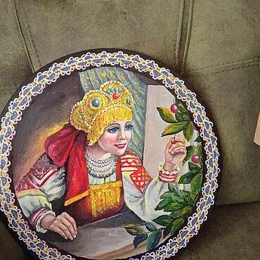 Для дома и интерьера ручной работы. Ярмарка Мастеров - ручная работа Утварь: 172. Разделочная доска Русская красавица. Handmade.