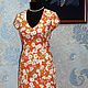 Order Retro-style sheath dress 'Orange Summer'. Moda No Time. Livemaster. . Dresses Фото №3