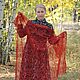 Scarves:Openwork down shawl-gossamer terracotta, Shawls1, Urjupinsk,  Фото №1