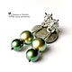 Серьги с леопардами, жемчуг Swarovski, цирконы "Wild Cat". Серьги классические. Farfalla Design by Olga Kadaner. Ярмарка Мастеров.  Фото №5