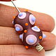 Set of 2 beads 13(14)mm with raised dots, handmade lampwork, Beads1, Nizhnij Lomov,  Фото №1