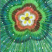 Картины и панно handmade. Livemaster - original item Painting flower in multicolored radiance 