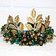 Copy of Emerald green and gold Dolce headband crown. Headband. Beaded jewelry by Mariya Klishina. Online shopping on My Livemaster.  Фото №2