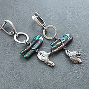 Украшения handmade. Livemaster - original item Earrings made of silver with pearl Moths. Handmade.