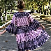 Одежда handmade. Livemaster - original item Summer dress made of cotton in the style of boho-Lolita (ash pink). Handmade.