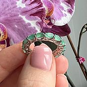 Украшения handmade. Livemaster - original item A track ring with natural emeralds. Handmade.