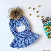 Комплект женский вязаный шапка и шарф - снуд осенний, весенний