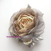 Украшения handmade. Livemaster - original item FABRIC FLOWERS. Chiffon rose - brooch 