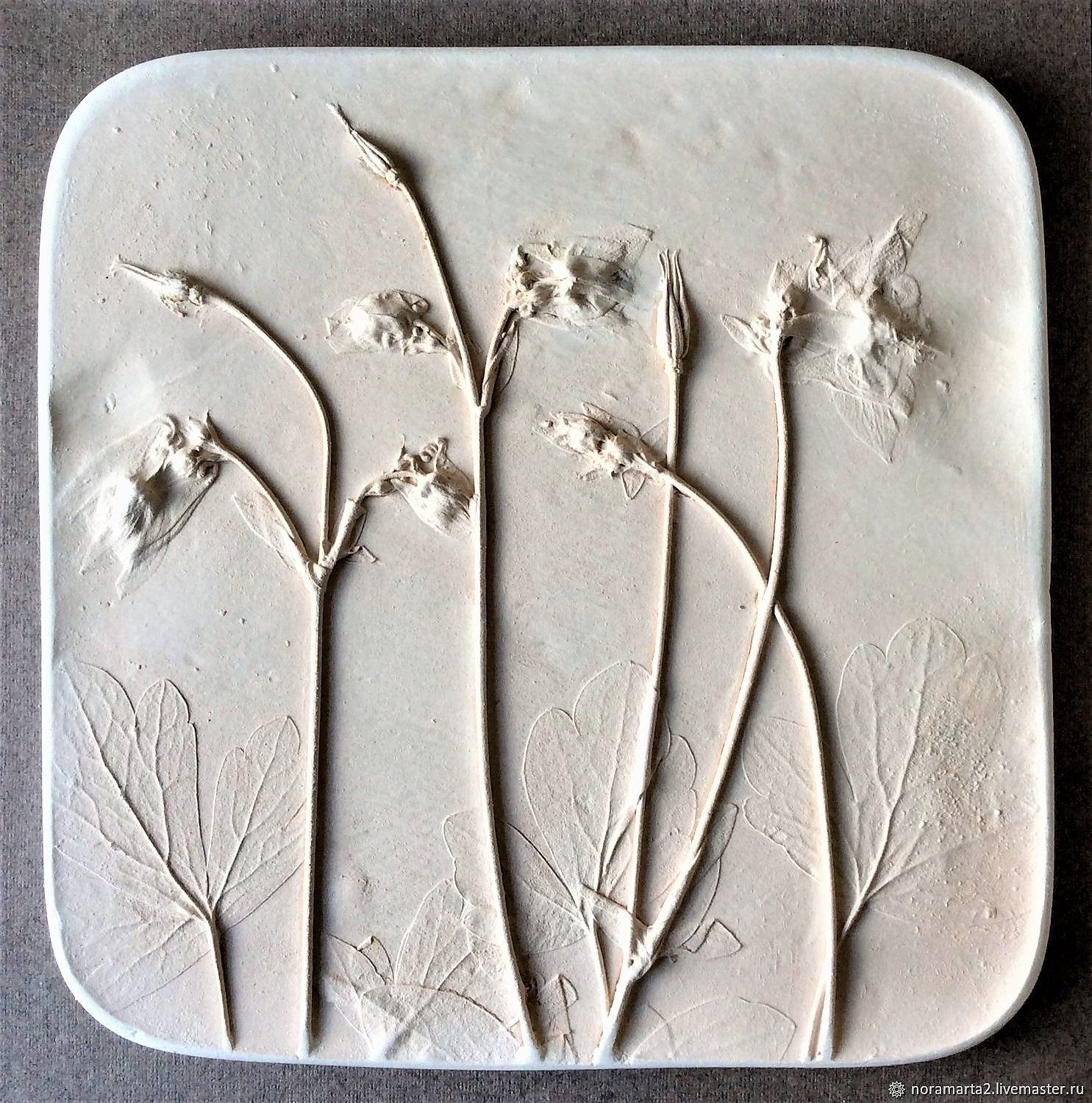 гипсовое панно на стену. гипсовые панно с ботаническим барельефом. ботанический барельеф. художественный оттиск. художественный оттиск.