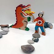Куклы и игрушки handmade. Livemaster - original item Waldorf Games and Sets: The Dragon and the Warrior. Handmade.