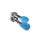 Украшения handmade. Livemaster - original item Neon blue earrings. Handmade.