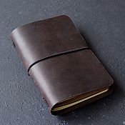 Канцелярские товары handmade. Livemaster - original item Pocket leather notebook genuine leather A6. Handmade.