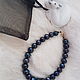 Black pearl bracelet, clasp gold 585 pr, Bead bracelet, Warsaw,  Фото №1