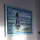 Girl and sea pastel Painting (waves light purple green). Pictures. Pastelena. My Livemaster. Фото №4