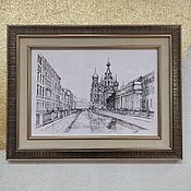 Картины и панно handmade. Livemaster - original item The city of St. Petersburg black and white drawing picture Saved on Blood graphics 20 by 30. Handmade.