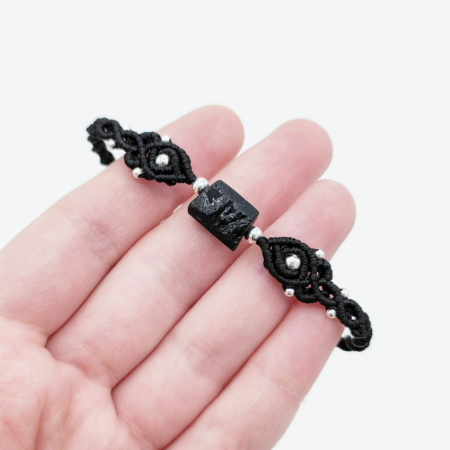 Sherl bracelet black tourmaline bracelet made of natural stone, Braided bracelet, Kursk,  Фото №1