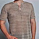 Linen yarn .Shirt Mesh small, Mens shirts, Kostroma,  Фото №1