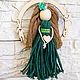 Macrame doll. Angel in the ring green dress. Interior elements. Textile Shop Natalya. My Livemaster. Фото №4