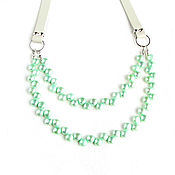 Украшения handmade. Livemaster - original item Pearl mint necklace, leather pearl necklace 