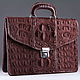 Crocodile leather briefcase, inner filling-IMA0562K1 leather, Brief case, Moscow,  Фото №1