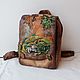 Mochila de cuero con grabado y apliques personalizados. Backpacks. Innela- авторские кожаные сумки на заказ.. Ярмарка Мастеров.  Фото №6
