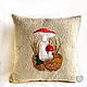 Order Decorative sofa cushion with embroidery applique stitch quilting. Denimhandmade.Olga. Livemaster. . Pillow Фото №3
