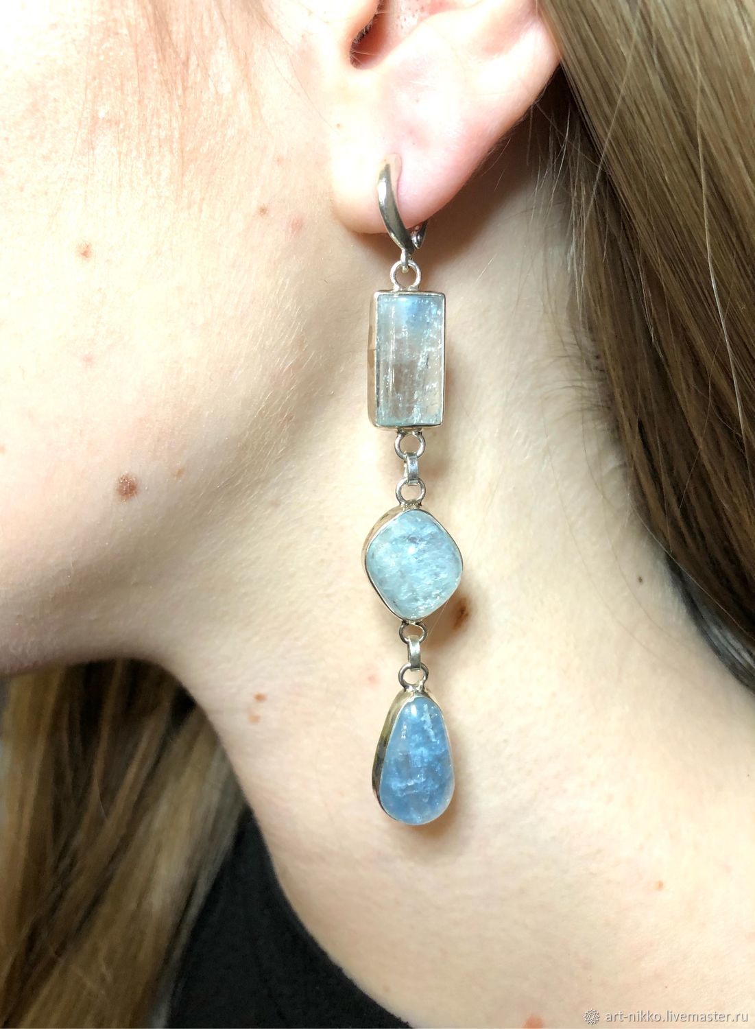 Аквамарин серьги, серебро – заказать на Ярмарке Мастеров – PUMY0RU ...