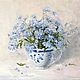 Oil painting of forget-me-not impressionism, Pictures, Tula,  Фото №1