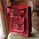 Burgundy bag handmade of genuine leather with a large pocket. Classic Bag. migotobags. Online shopping on My Livemaster.  Фото №2