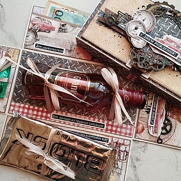 Сувениры и подарки ручной работы. Ярмарка Мастеров - ручная работа Мужская подарочная коробка " Заначка ". Открытка для мужчин. Handmade.