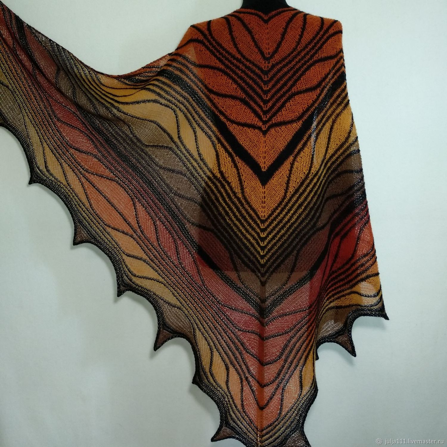 Shawl Knitting Large Moth Wool County – заказать на Ярмарке Мастеров 