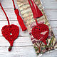 Bookmark for books Knitted heart red. Gifts for February 14. BarminaStudio (Marina)/Crochet (barmar). Online shopping on My Livemaster.  Фото №2