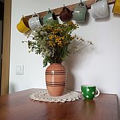 Винтаж handmade. Livemaster - original item Vintage interior items: Vase for 1 liter. Faience.. Handmade.