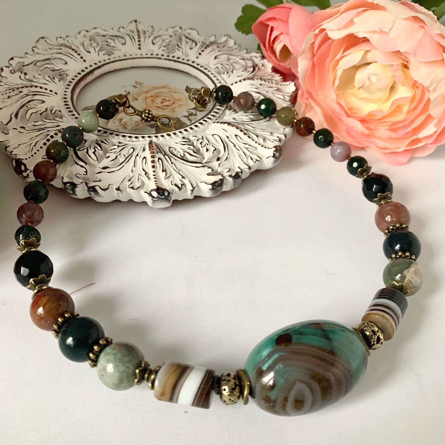 Колье из агата купить в интернет-магазине Ярмарка Мастеров по цене 2640 ...