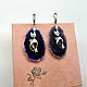 Large earrings from sections of purple agate ' Cats'. Earrings. Jewelry just for You (G-Korchagina). My Livemaster. Фото №4