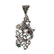 Украшения handmade. Livemaster - original item Silver Fish pendant with cubic zircon stones, Goldfish necklace. Handmade.