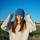 Knitted women's hat made of 100% cashmere. OG 54-56cm. 55-58cm