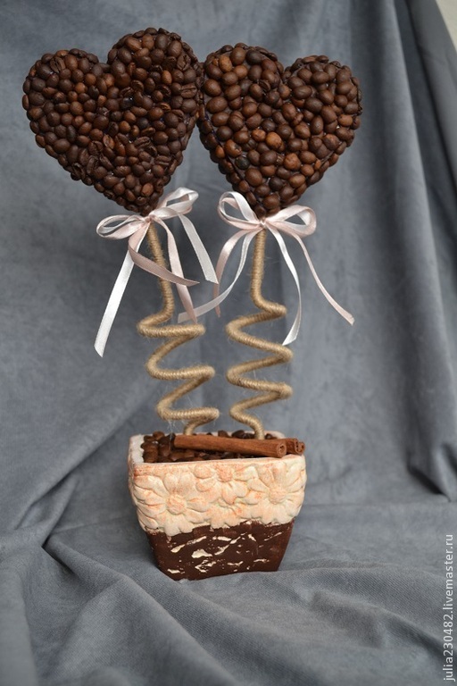 Кофейное дерево - сердце. Мастер класс с пошаговыми фото