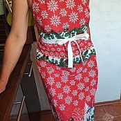 Для дома и интерьера handmade. Livemaster - original item New Year`s textiles with an apron (two towels and two potholders). Handmade.