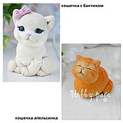 Материалы для творчества handmade. Livemaster - original item Silicone shape Kitty orange, kitty with a bow. Handmade.