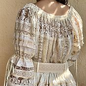 Одежда handmade. Livemaster - original item Costume or dress of sewing and lace in the style of boho Odette crem. Handmade.