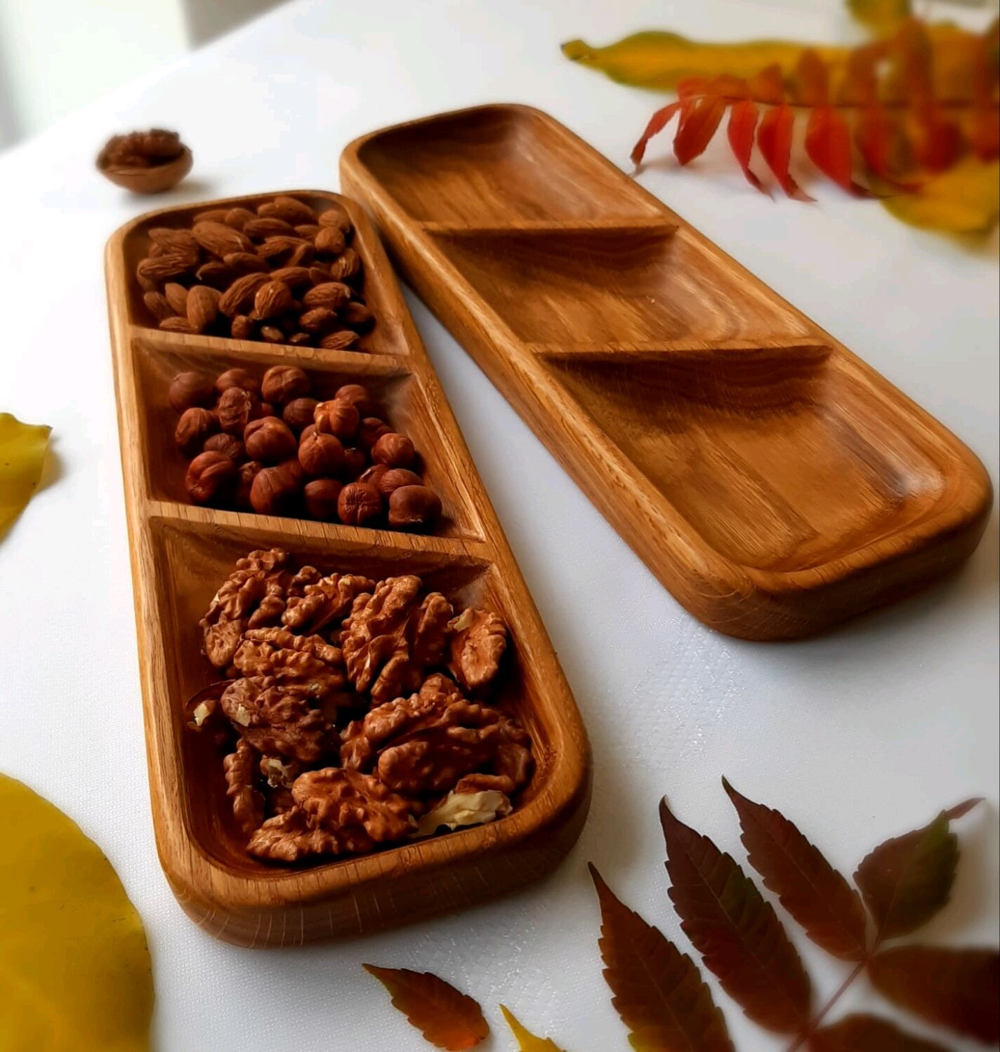 Менажница деревянная из дуба три секции в интернет-магазине на Ярмарке ...