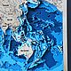 Заказать Карта мира с глубинами 40*26 см, 7 слоёв, синяя. Deepmaps. Ярмарка Мастеров. . Карты мира Фото №3