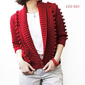 Одежда handmade. Livemaster - original item Cardigans: women`s red knitted cardigan. Handmade.