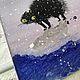 'Snow on the nose' acrylic (cats, cats miniature). Pictures. Nadezda Perova. Online shopping on My Livemaster.  Фото №2
